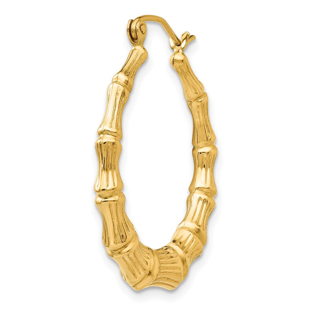 Single 14k Polished Bamboo Hoop Earring