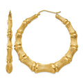 14k Polished Bamboo Hoop Earrings