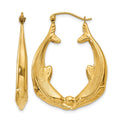 14k Polished Dolphin Hoop Earrings