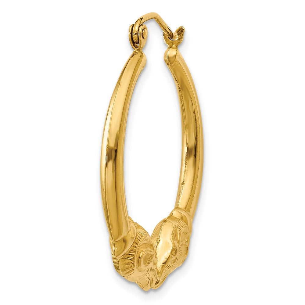 Single 14k Polished Ram Hoop Earring