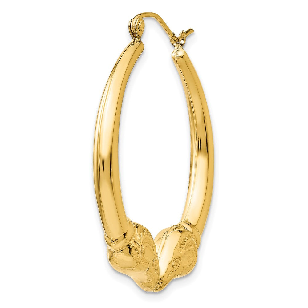 Single 14k Polished Ram Hoop Earring