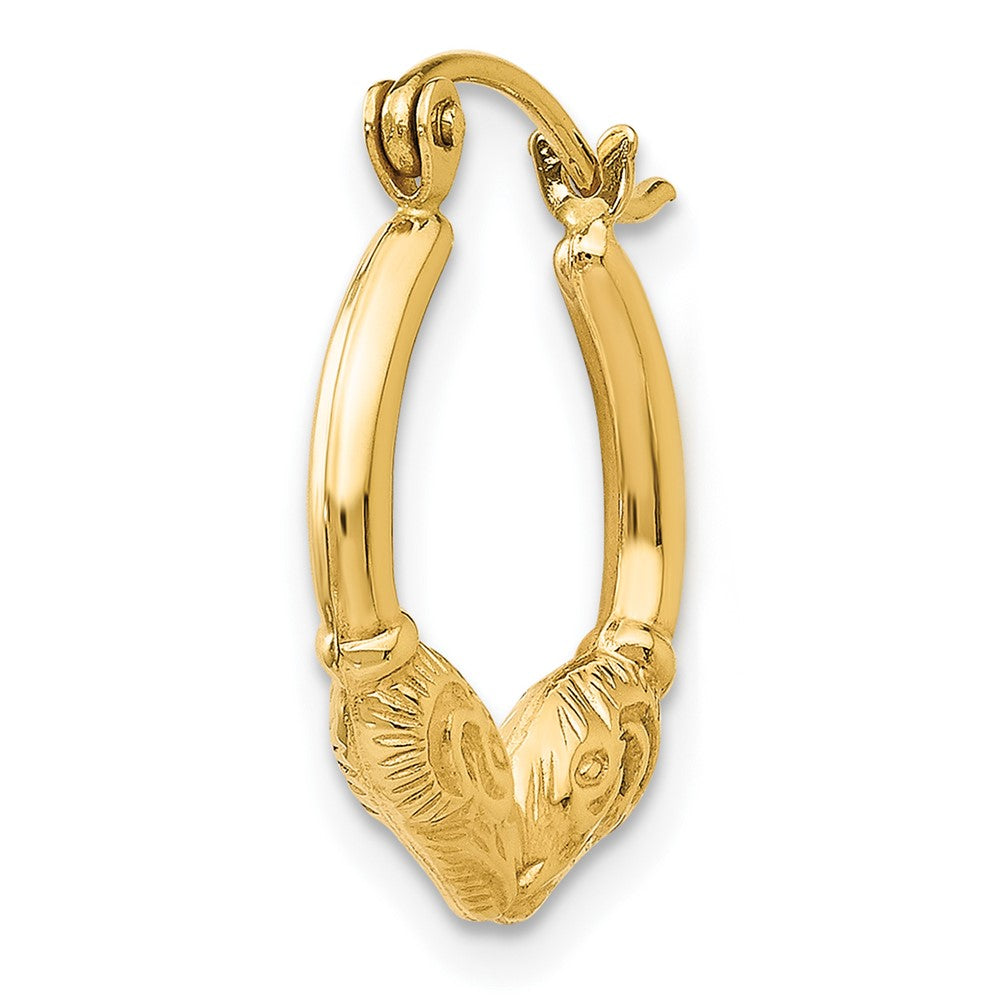 Single 14k Ram Head Hoop Earring