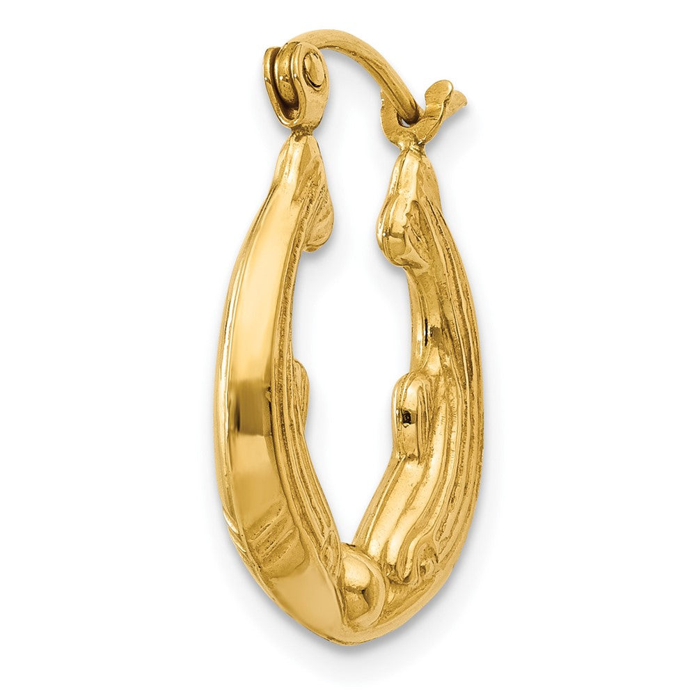 Single 14k Dolphin Hoop Earring