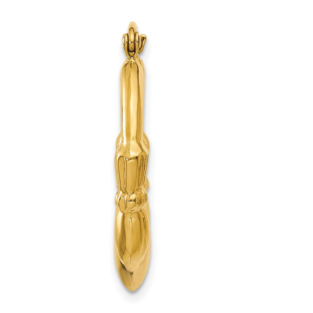 Single 14k Polished Claddagh Hoop Earring