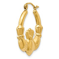 Single 14k Polished Claddagh Hoop Earring
