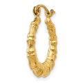 Single 14k Polished Bamboo Design Hollow Hoop Earring