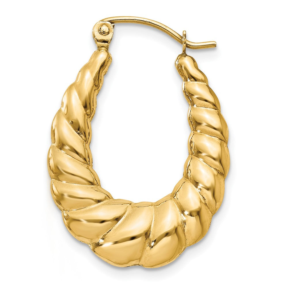 Single 14k Polished Twisted Hollow Hoop Earring