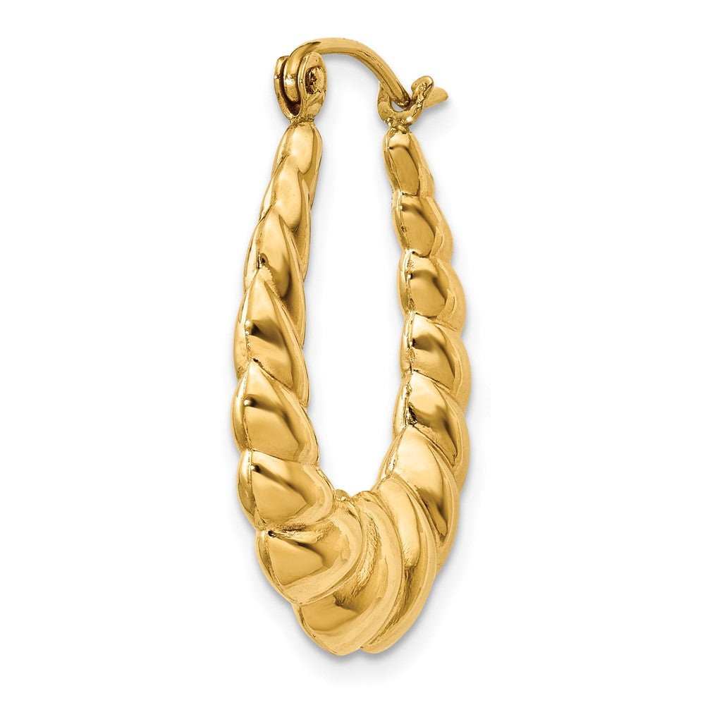 Single 14k Polished Twisted Hollow Hoop Earring