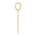 14k Brushed Border Script Number 18 Pendant