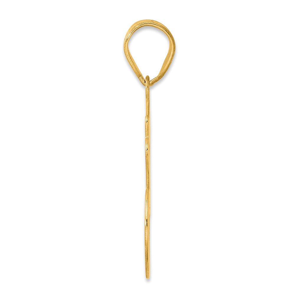 14k Brushed Border Script Number 36 Pendant