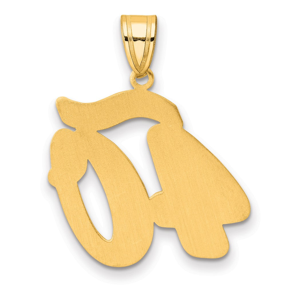 14k Brushed Border Script Number 40 Pendant