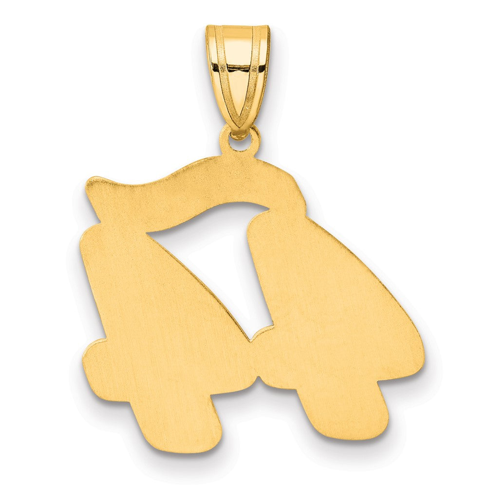 14k Brushed Border Script Number 44 Pendant