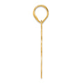 14k Brushed Border Script Number 45 Pendant