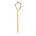 14k Brushed Border Script Number 52 Pendant
