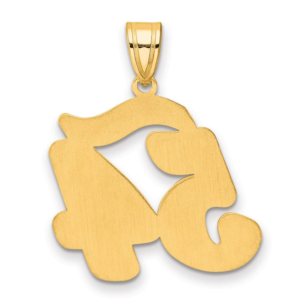 14k Brushed Border Script Number 54 Pendant