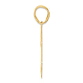 14k Brushed Border Script Number 74 Pendant