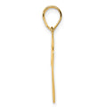 14k Brushed Border Script Number 77 Pendant