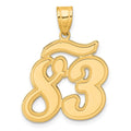 14k Brushed Border Script Number 83 Pendant