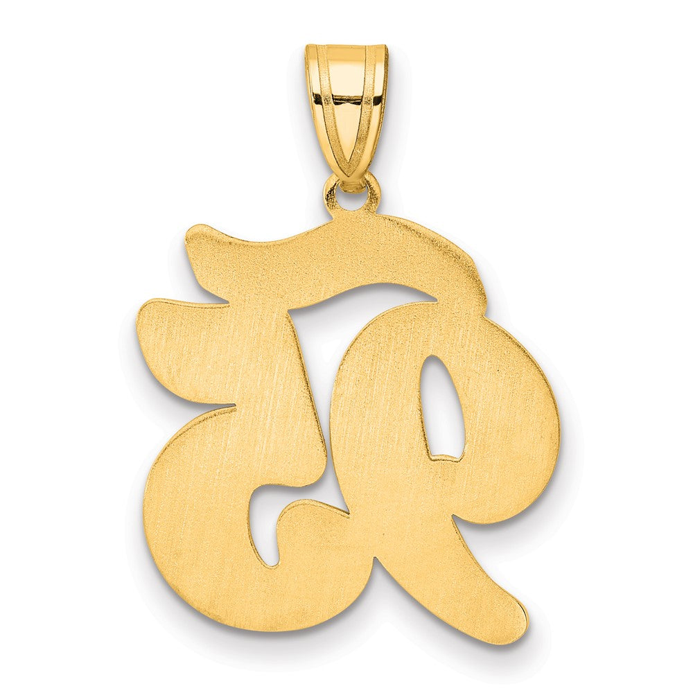 14k Brushed Border Script Number 95 Pendant