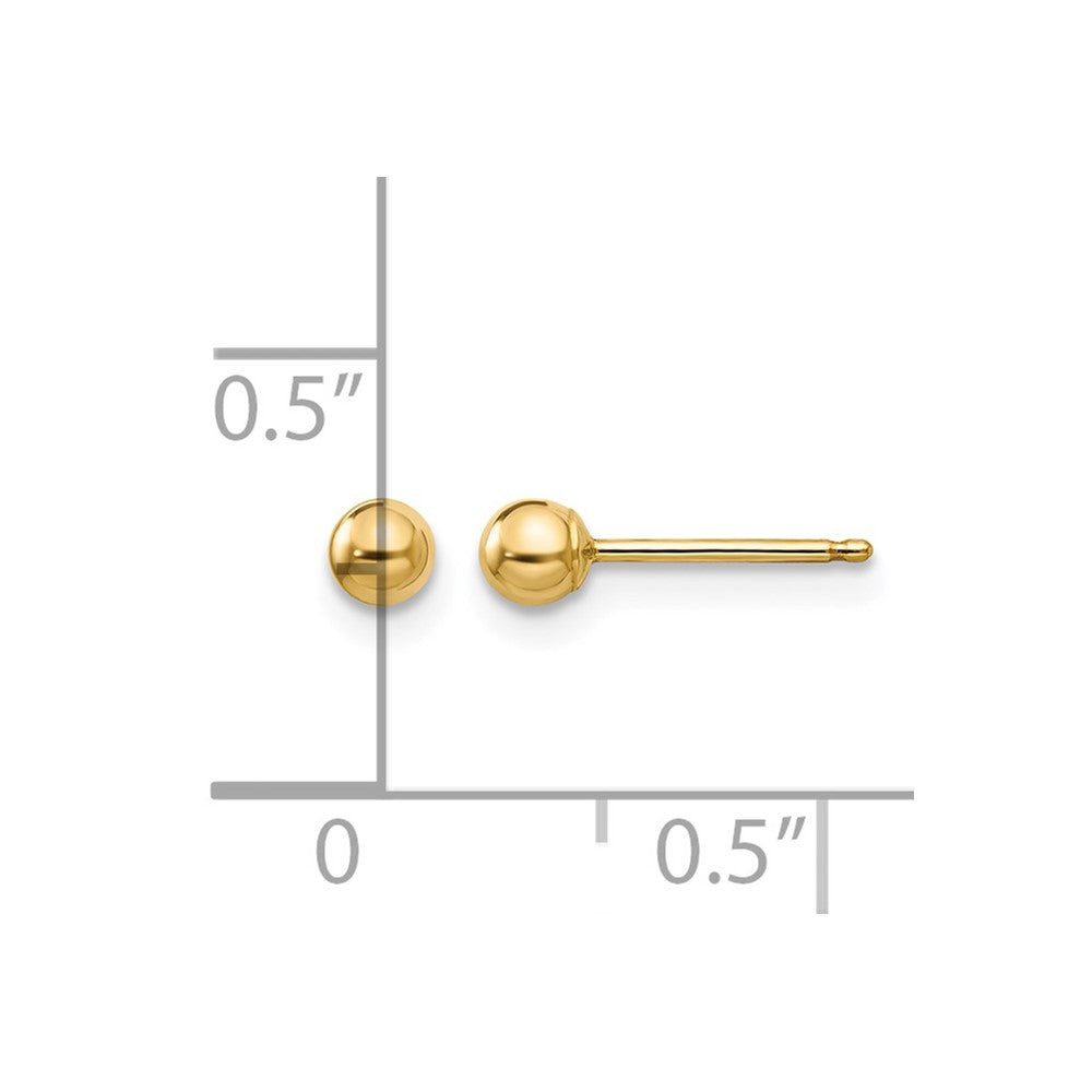 14k Madi K Polished 3mm Ball Post Earrings
