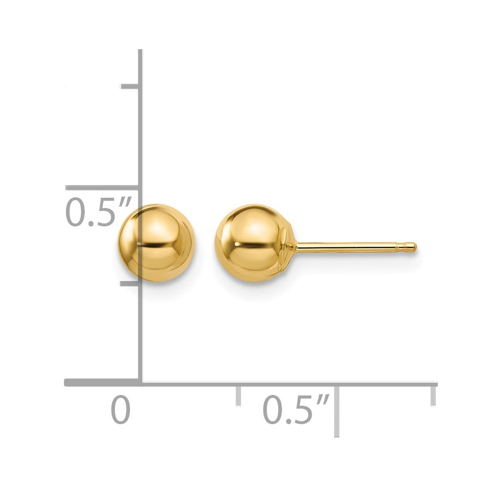 14k Madi K Polished 5mm Ball Post Earrings