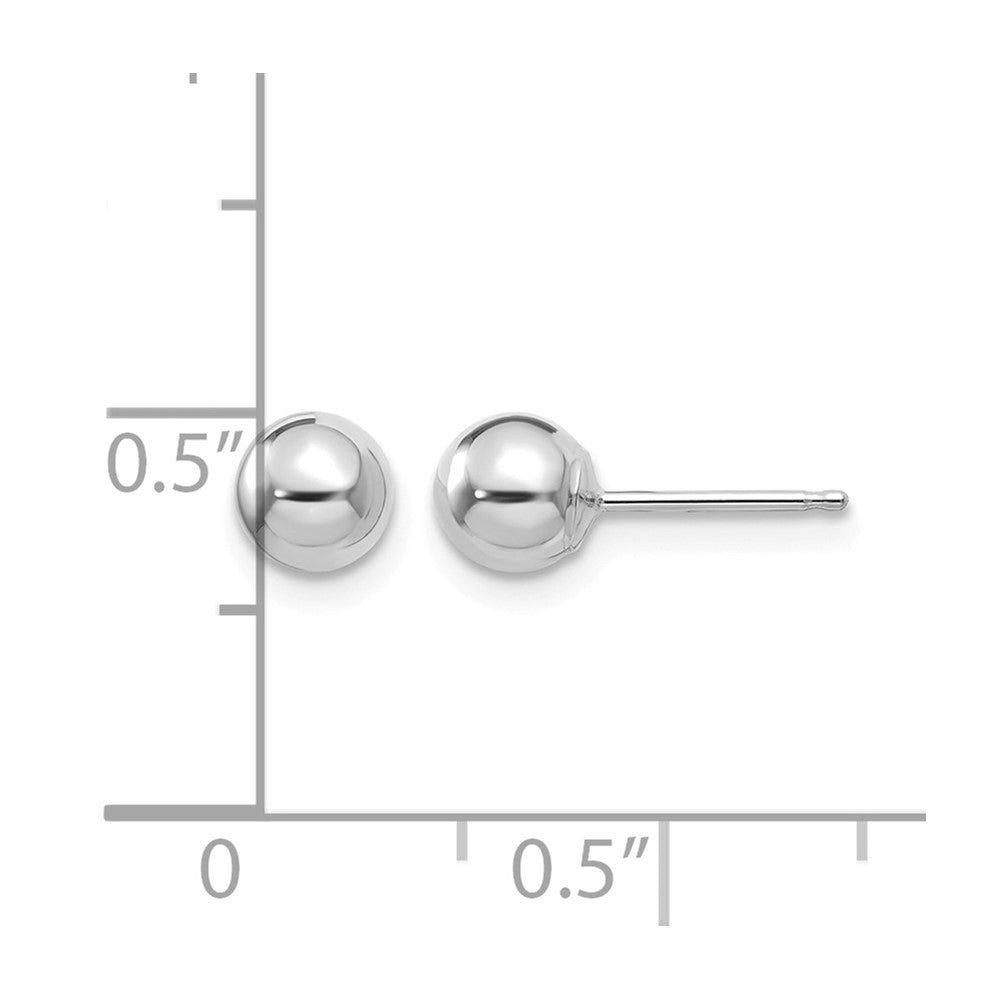 14k White Gold Madi K Polished 5mm Ball Post Earrings