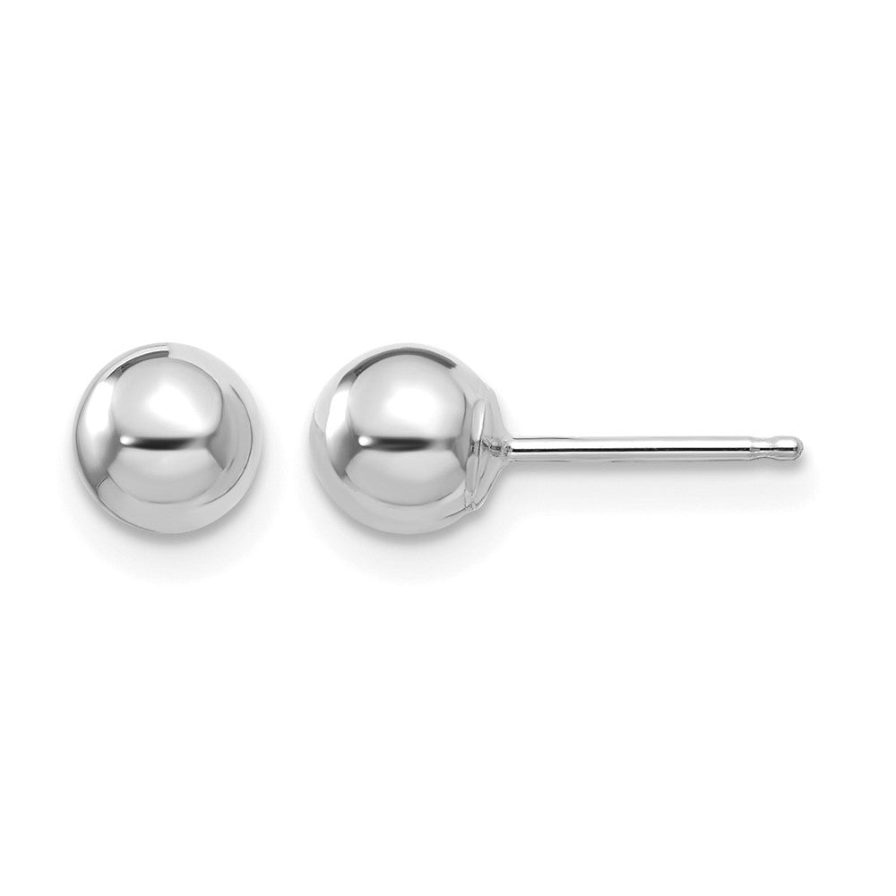 14k White Gold Madi K Polished 5mm Ball Post Earrings