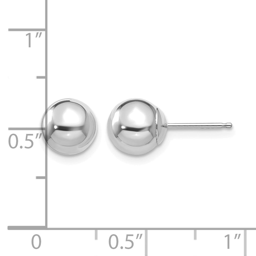 14k White Gold Madi K Polished 7mm Ball Post Earrings