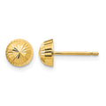 14k Madi K Polished & D/C Swirl 5mm Button Post Earrings