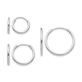 14k White Gold Madi K Endless Hoop 3 Pair Earring Set