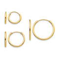 14k Madi K Polished Endless Hoop 3 Pair Earring Set