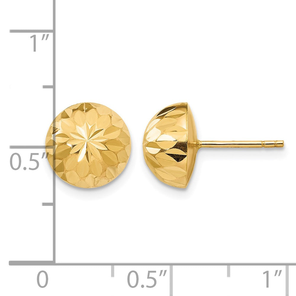 14k Madi K Polished & Diamond-Cut 9mm Button Post Earrings