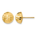 14k Madi K Polished & Diamond-Cut 9mm Button Post Earrings