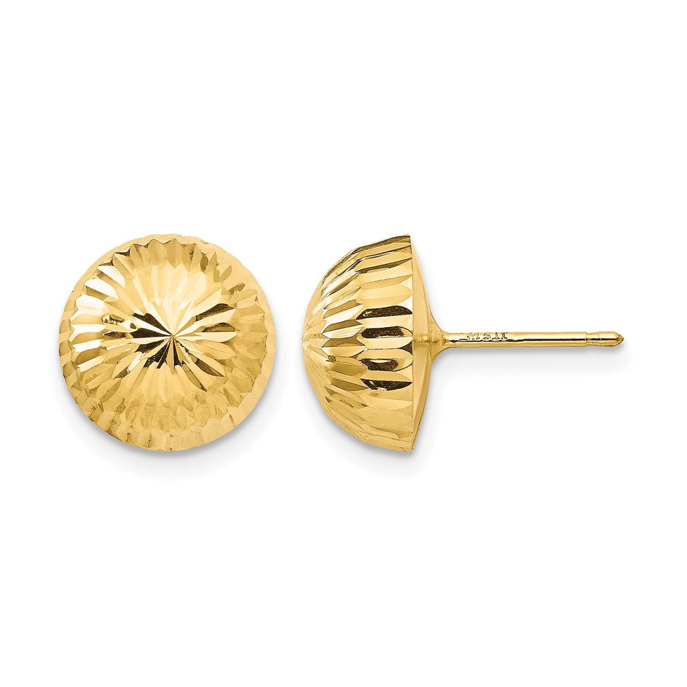 14k Madi K Polished & Diamond-Cut 10mm Button Post Earrings