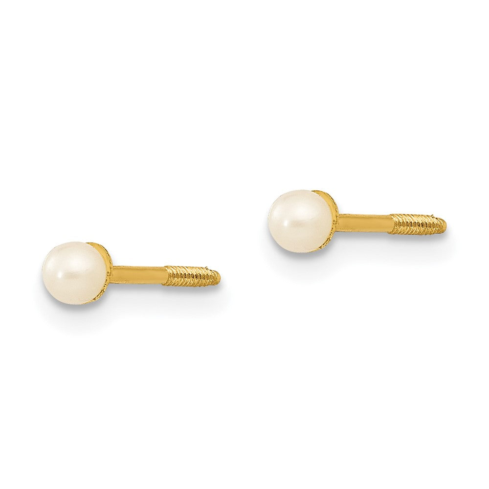 14k Madi K 2.5-3.5mm Button FW Cultured Pearl Screwback Post Earrings