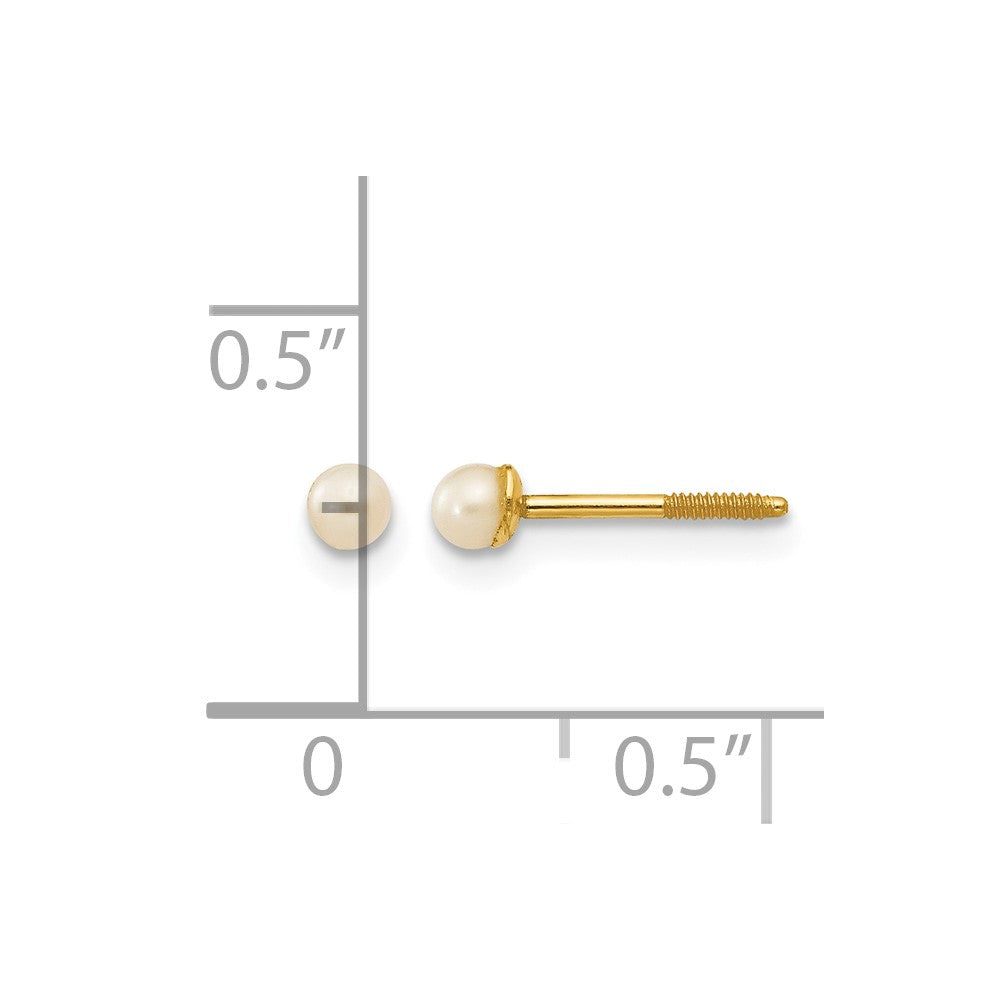14k Madi K 2.5-3.5mm Button FW Cultured Pearl Screwback Post Earrings