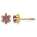 14k Madi K 4mm CZ Birthstone (Feb) Screwback Earrings