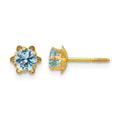 14k Madi K 4mm CZ Birthstone (Mar) Screwback Earrings