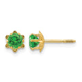 14k Madi K 4mm CZ Birthstone (May) Screwback Earrings