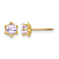 14k Madi K 4mm CZ Birthstone (Jun) Screwback Earrings