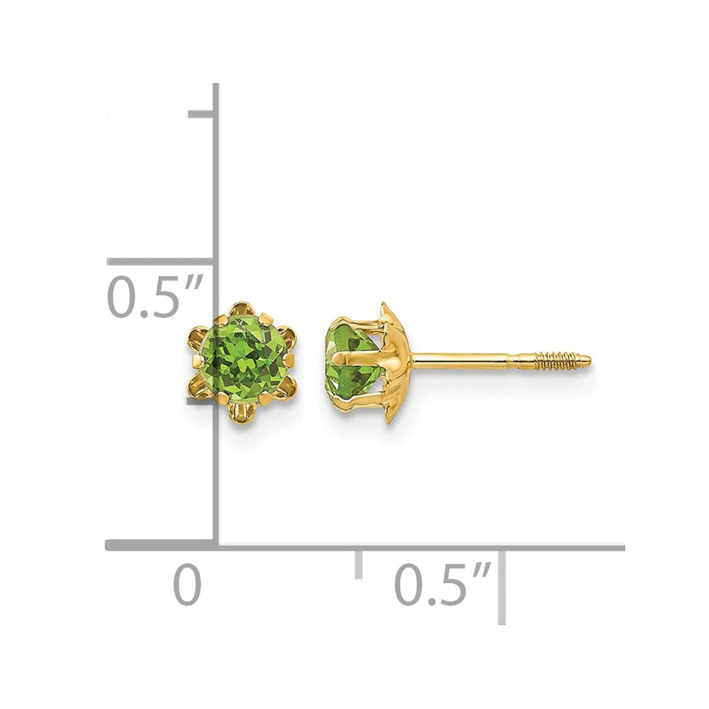 14k Madi K 4mm CZ Birthstone (Aug) Screwback Earrings