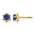 14k Madi K 4mm CZ Birthstone (Sep) Screwback Earrings