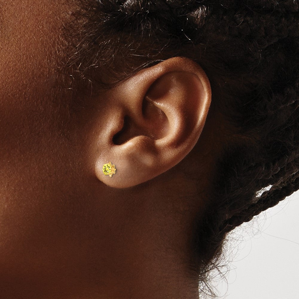14k Madi K 4mm CZ Birthstone (Nov) Screwback Earrings