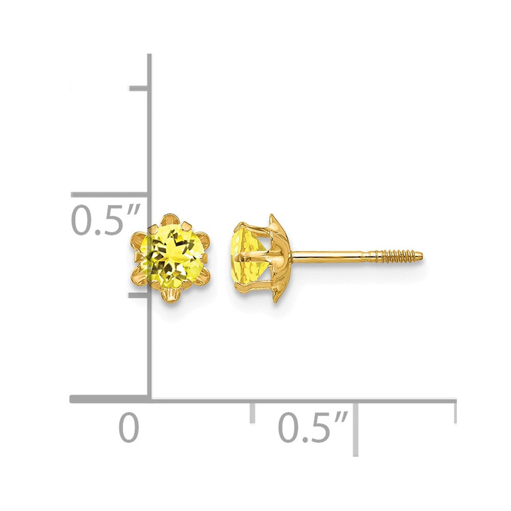 14k Madi K 4mm CZ Birthstone (Nov) Screwback Earrings