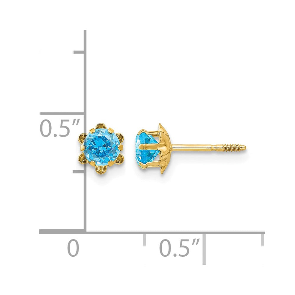 14k Madi K 4mm CZ Birthstone (Dec) Screwback Earrings