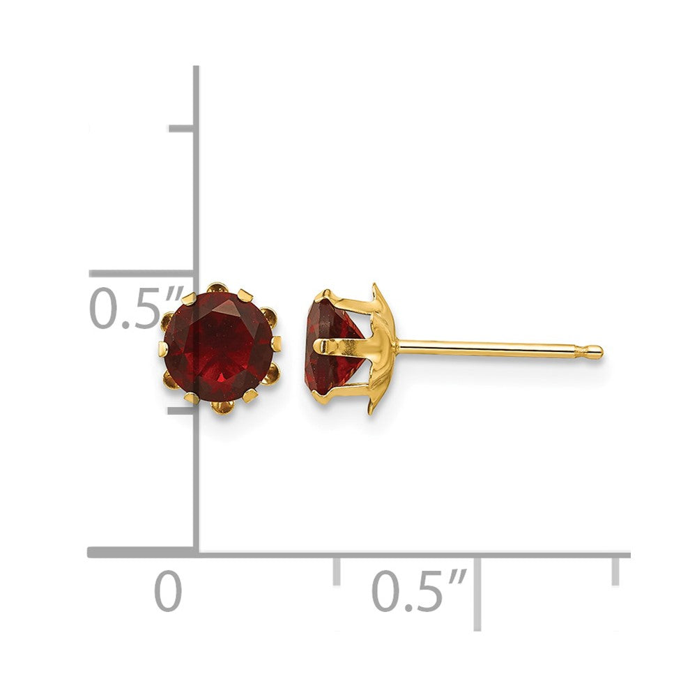 14k Madi K 5mm CZ Birthstone (Jan) Earrings