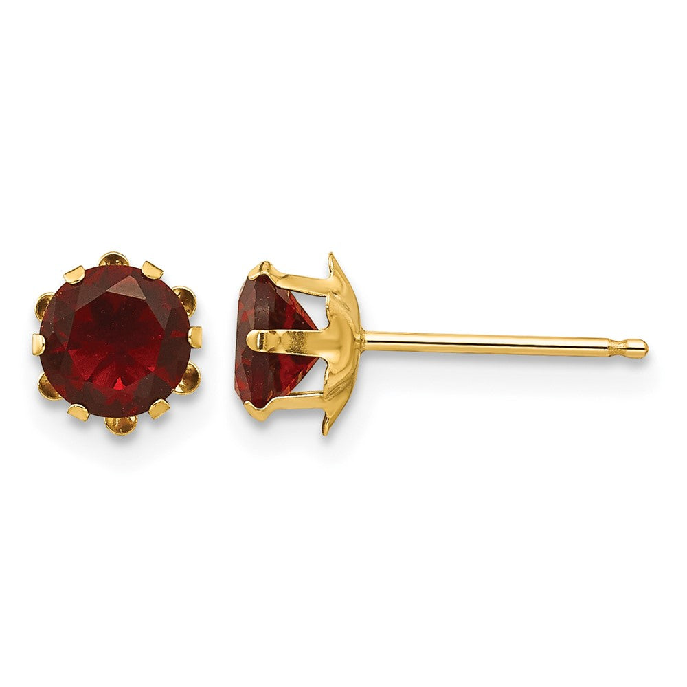 14k Madi K 5mm CZ Birthstone (Jan) Earrings
