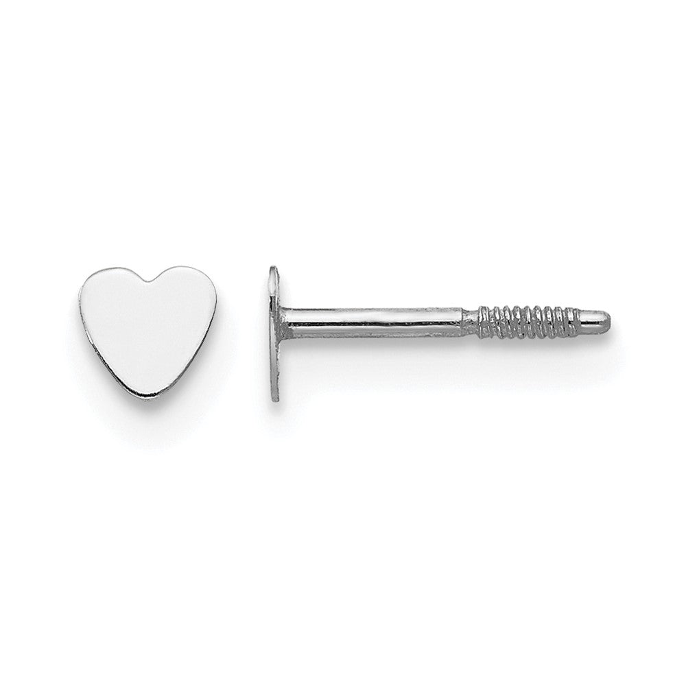 14k White Gold Madi K Tiny Heart Baby Post Earrings