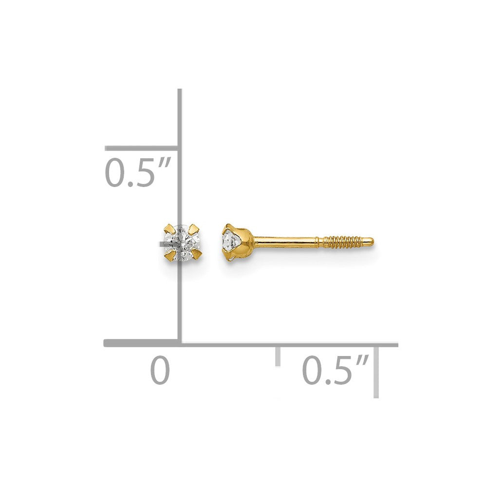 14k Madi K 2.25mm CZ Baby Earrings