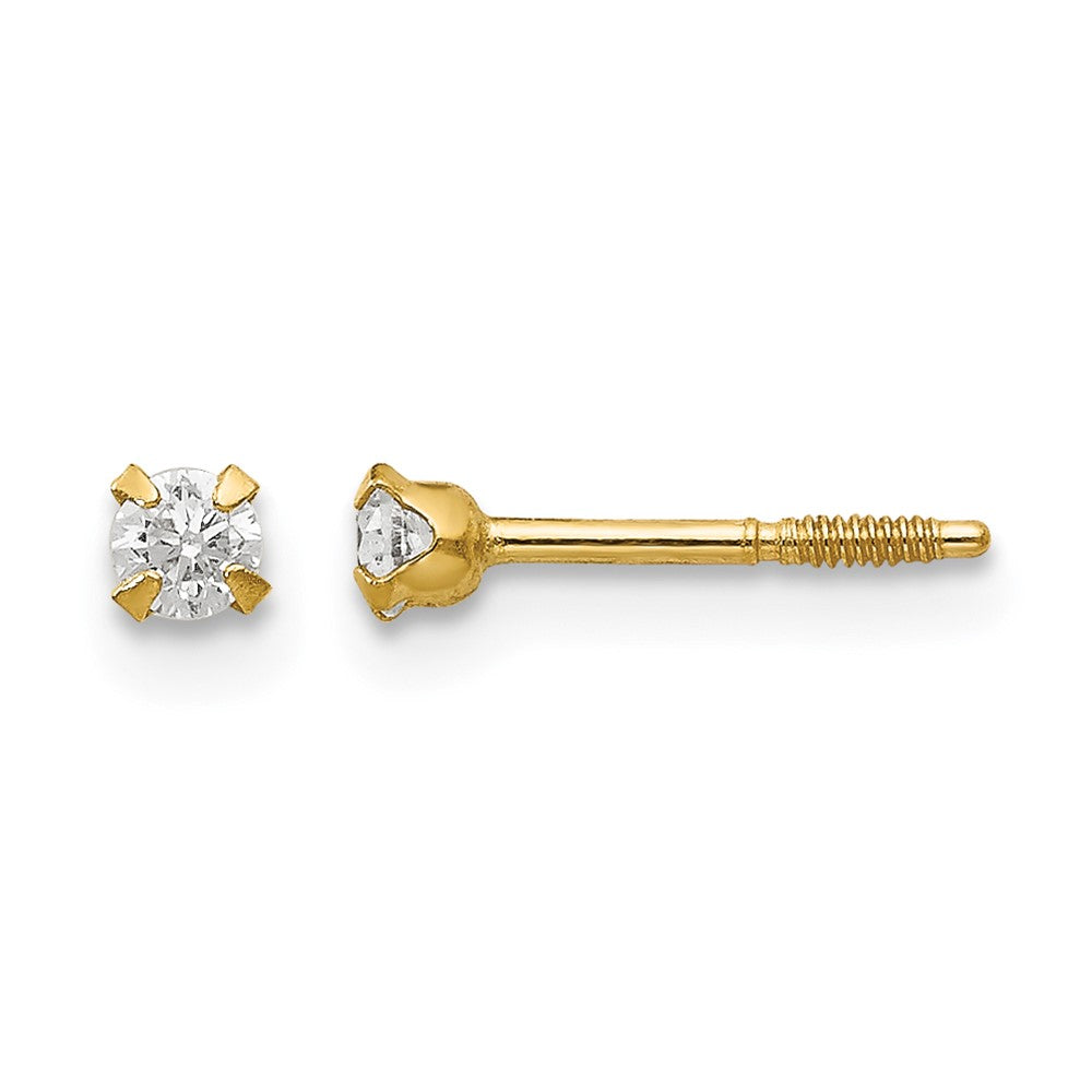 14k Madi K 2.25mm CZ Baby Earrings